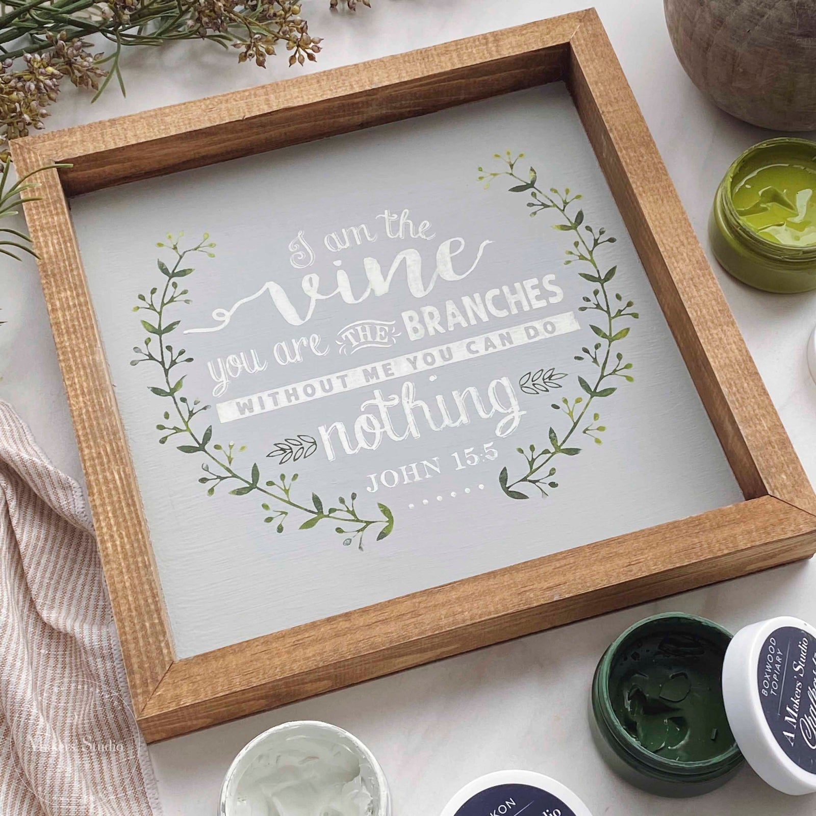 I am the Vine - Mesh Stencil 8.5x11