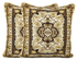 DaDa Bedding Elegant Golden Persian Style Rug Floral Tapestry Throw Pillow Covers 16" x 16"