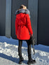 Roma Genuine Silver Fox Fur Rabbit Fur Insulated Parka in Red