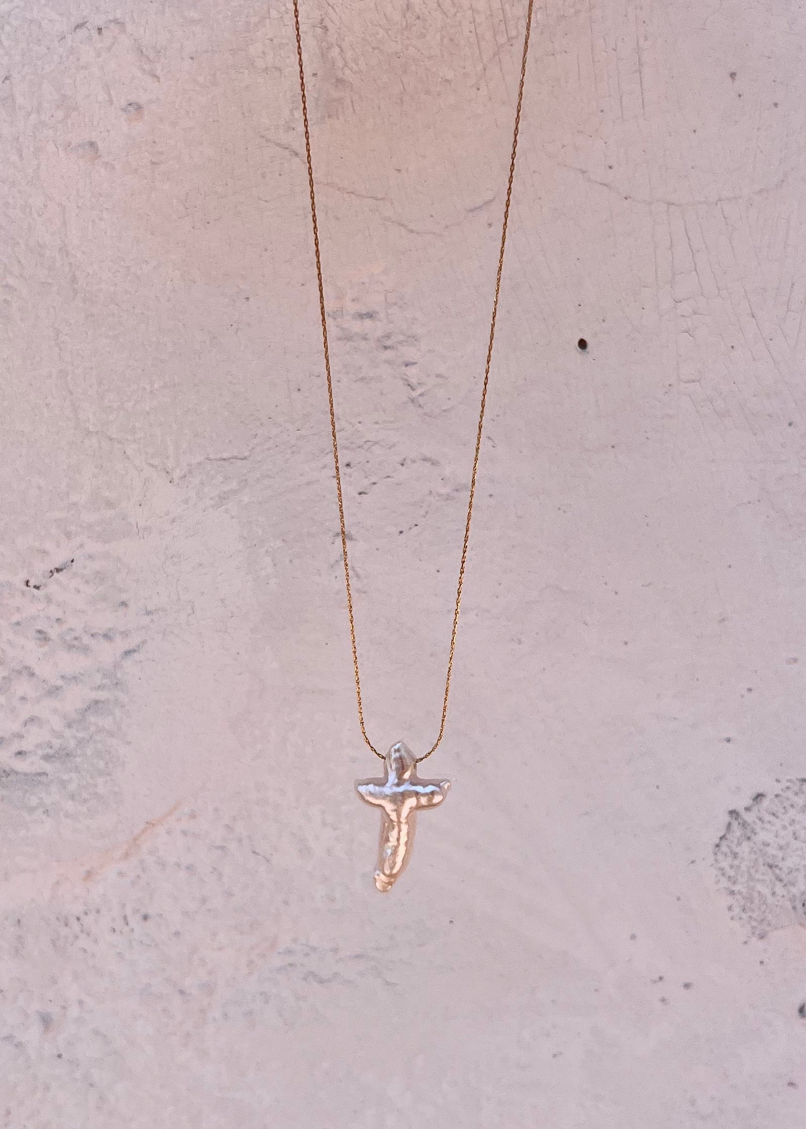 Cross Pearl Necklace