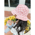 Checkered Pattern Terry Cloth C.C Bucket Hat