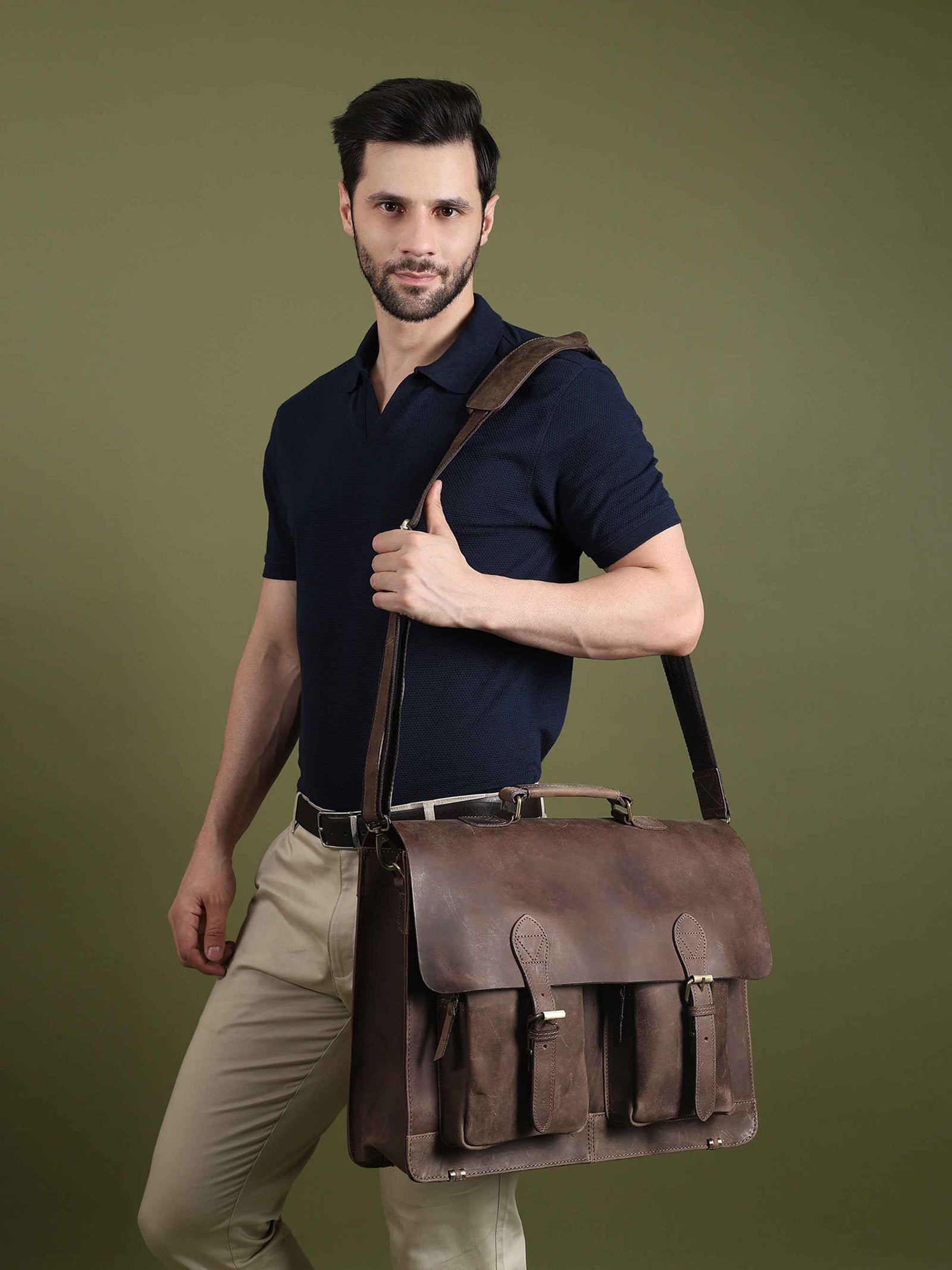 Buffalo Leather Messenger Bag