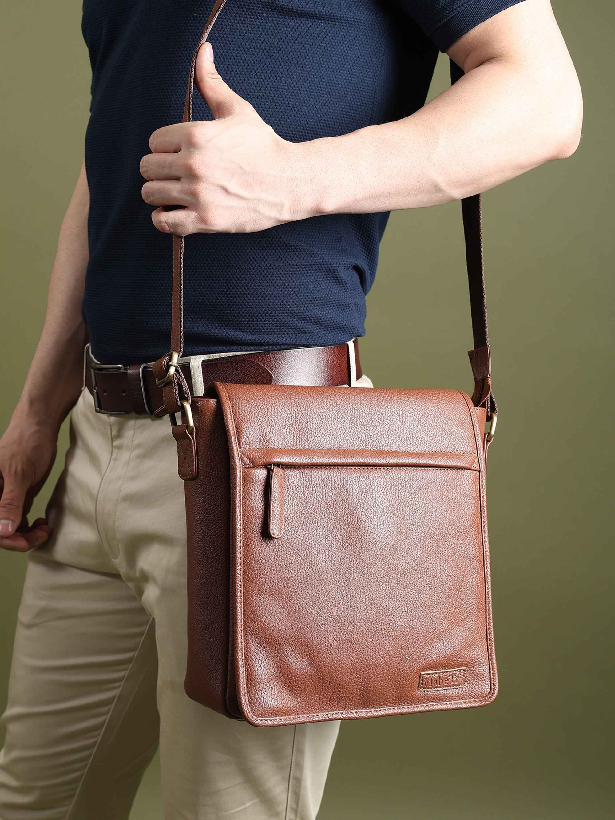 Leather Crossbody Bag for Travel Work