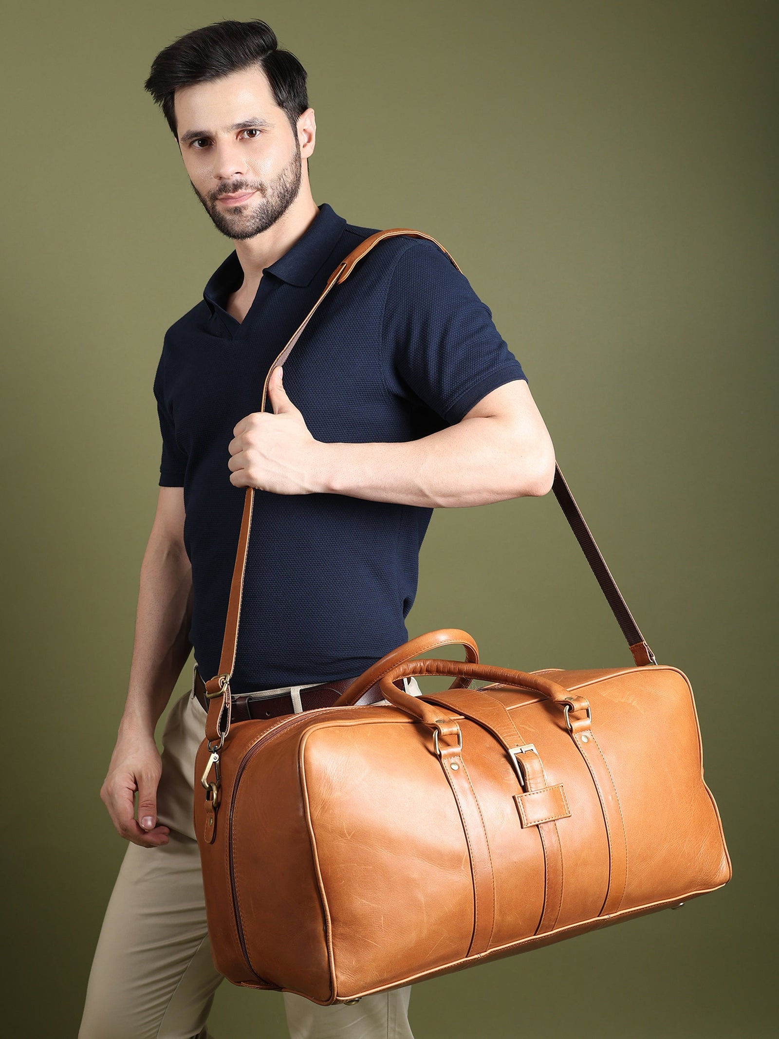 Port Blair Leather Duffle Travel Bag
