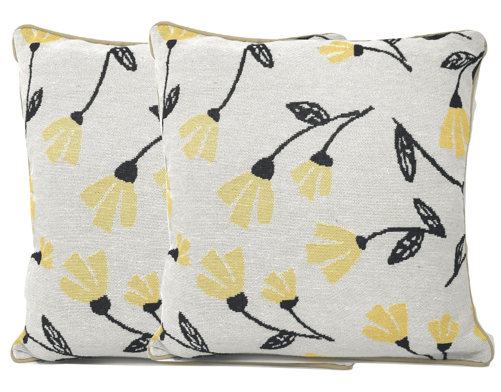 DaDa Bedding Yellow Fleur Floral Botanical Spring Tapestry Throw Pillow Cover, 16