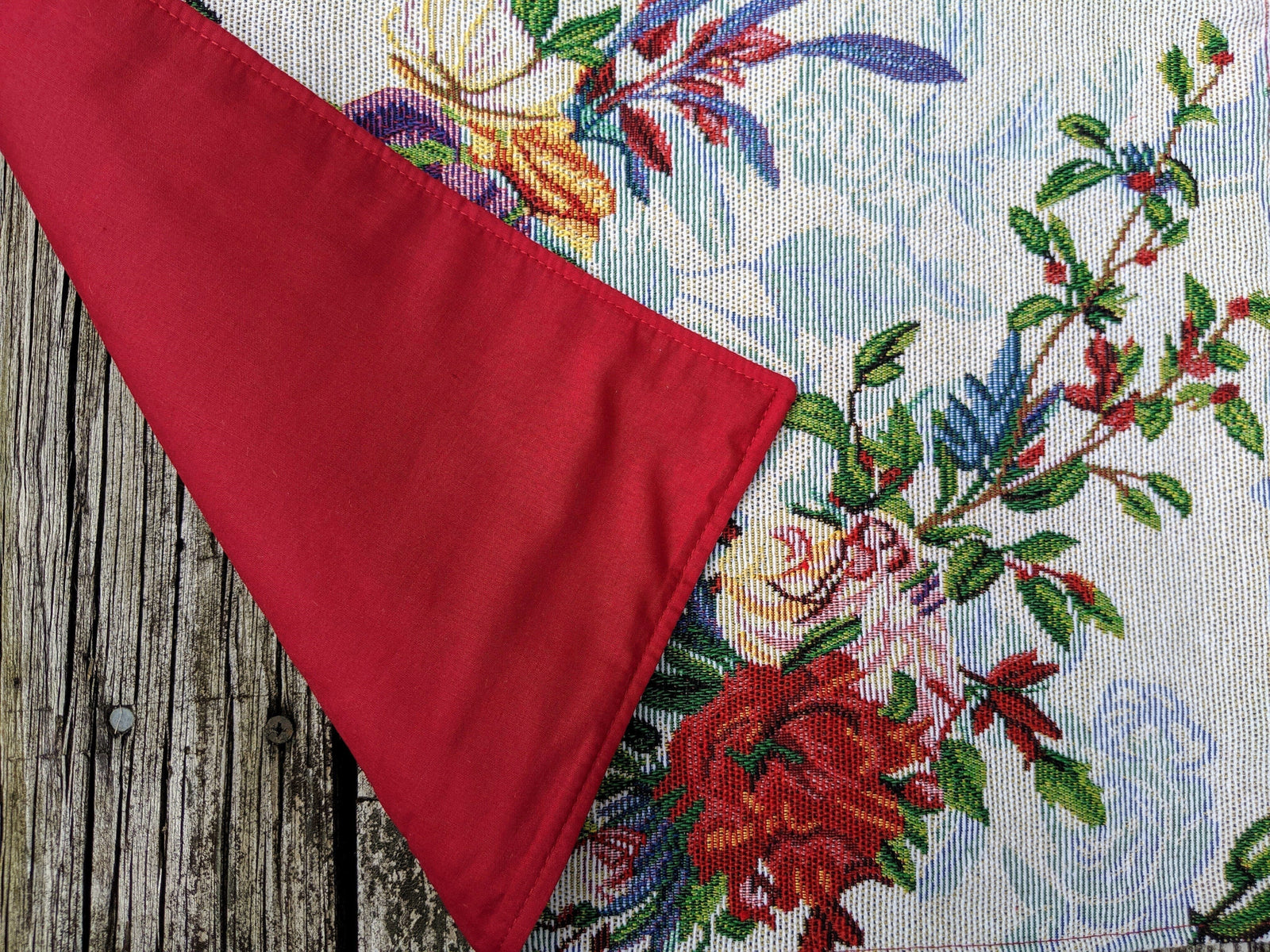 DaDa Bedding Set of 4-Pieces Tropical Sky Blue Birds Floral Tapestry Dining Table Placemats 13” x 19” (18116)