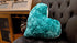 DaDa Bedding Lucky Irish Teal Green Faux Fur Heart Shaped Throw Pillow - 16” x 14”