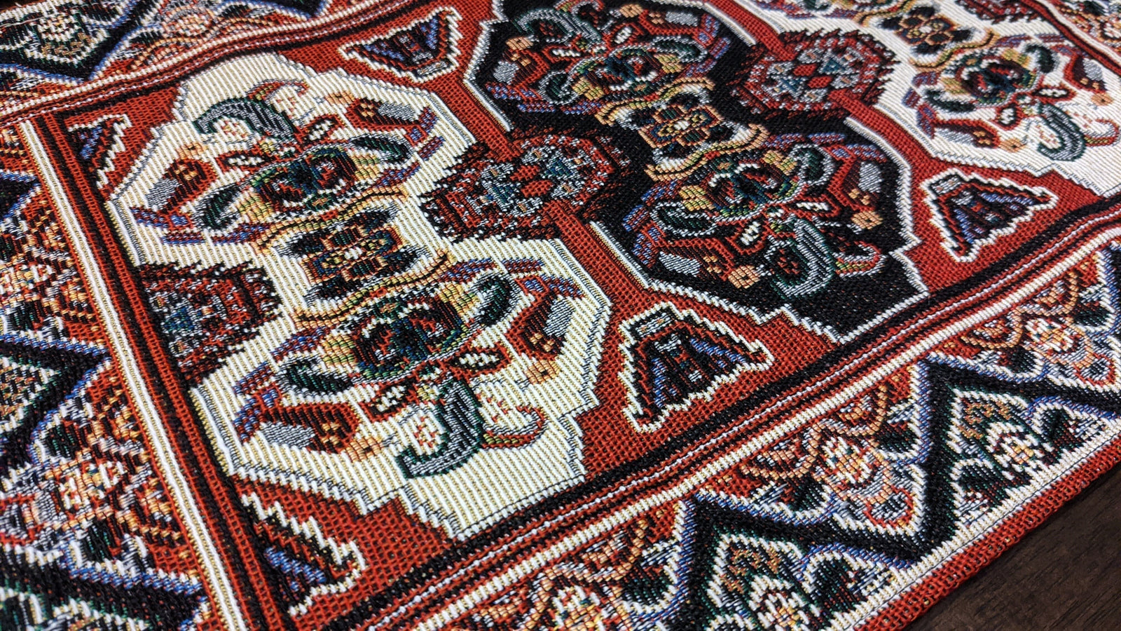 DaDalogy Set of 4-Pieces Majestic Kilim Red Persian Rug Woven Tapestry Placemats 13” x 19” (18195)