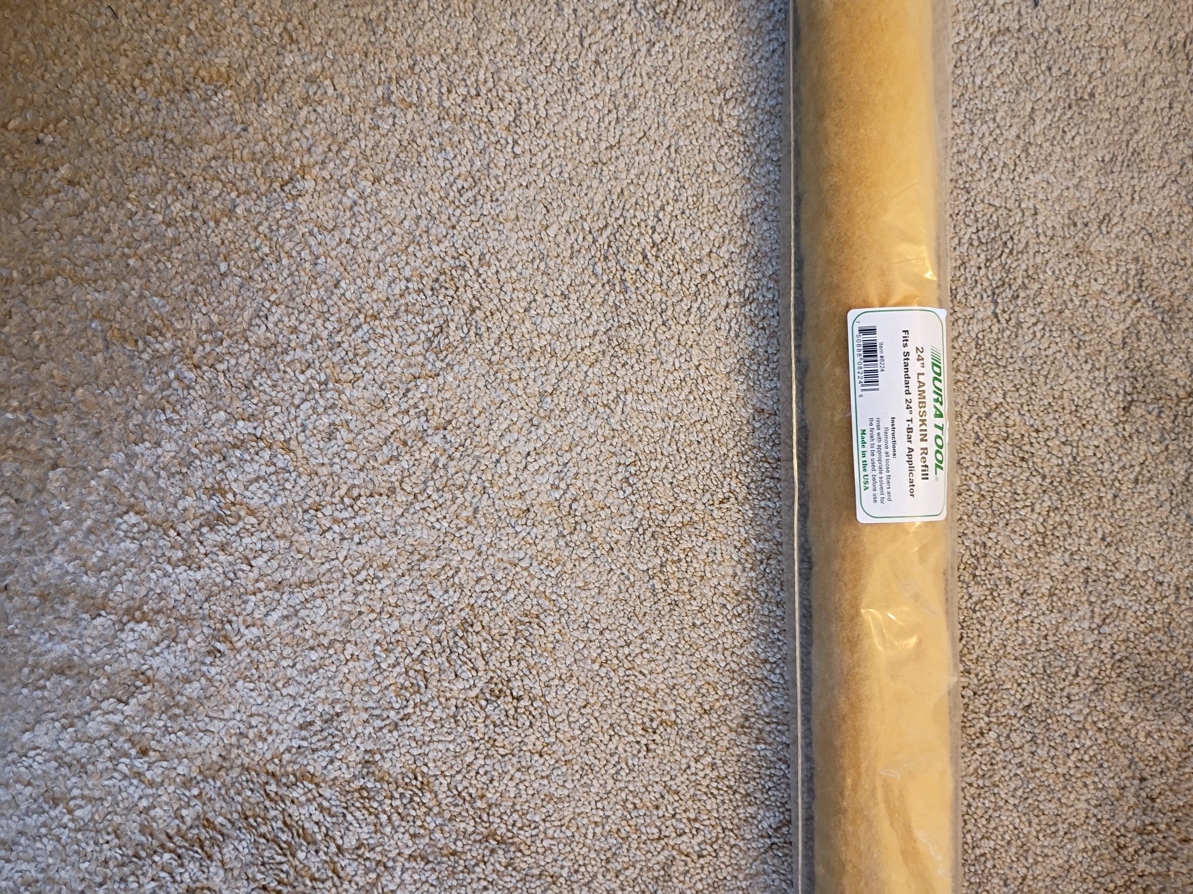 Duratool Lambskin 8224 24" Beveled T - Bar Floor Finish Applicator Refill Pad