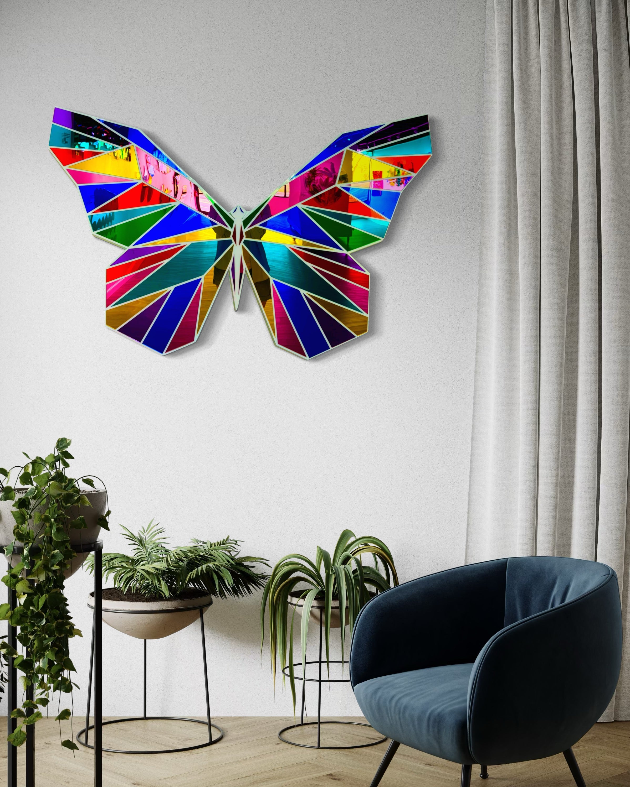 Mirrored Acrylic Butterfly Contemporary Wall Art