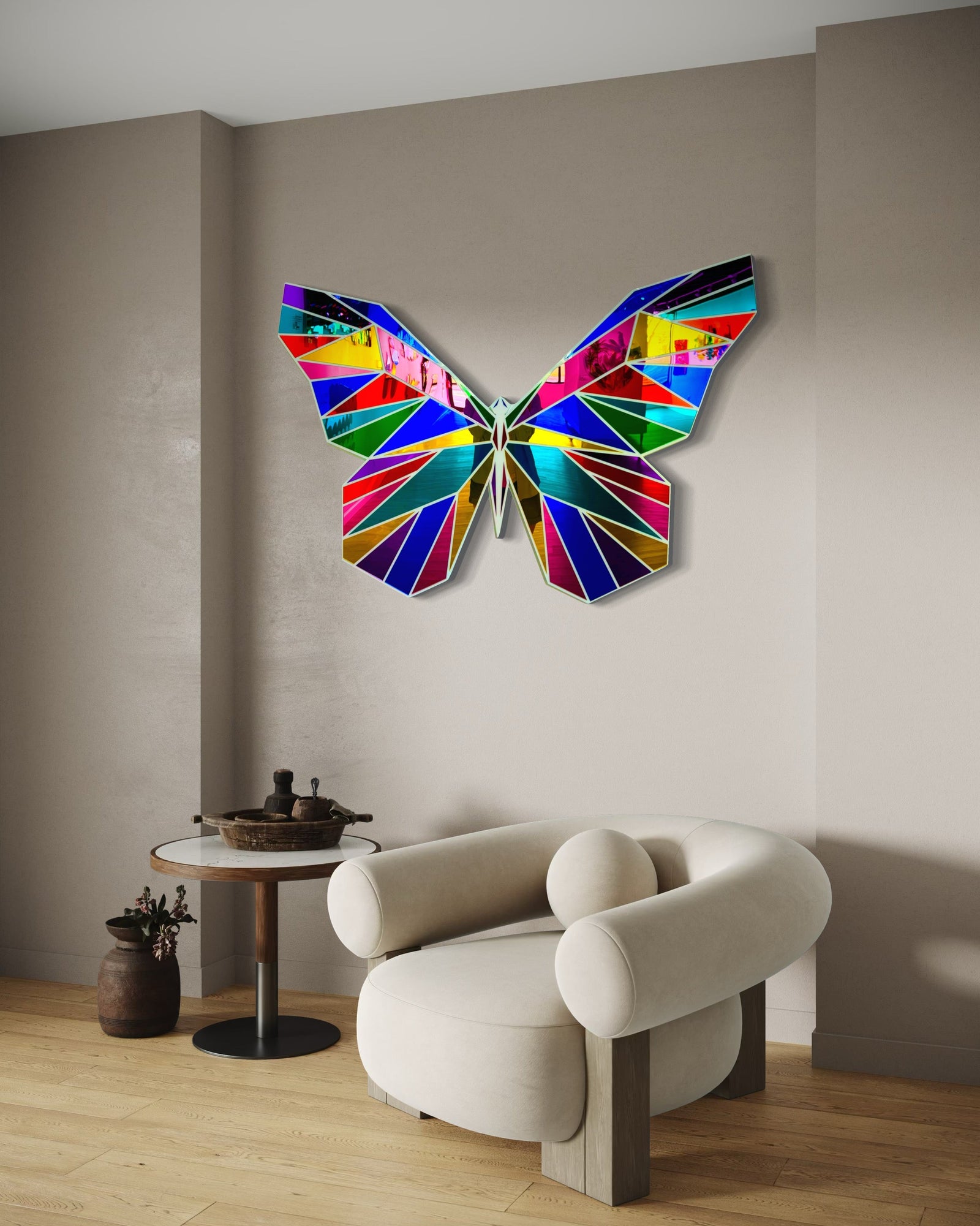 Mirrored Acrylic Butterfly Contemporary Wall Art