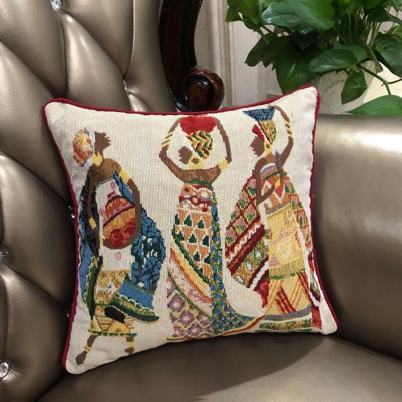 DaDa Bedding Dancing Women African Dreams Tapestry Throw Pillow Covers 16