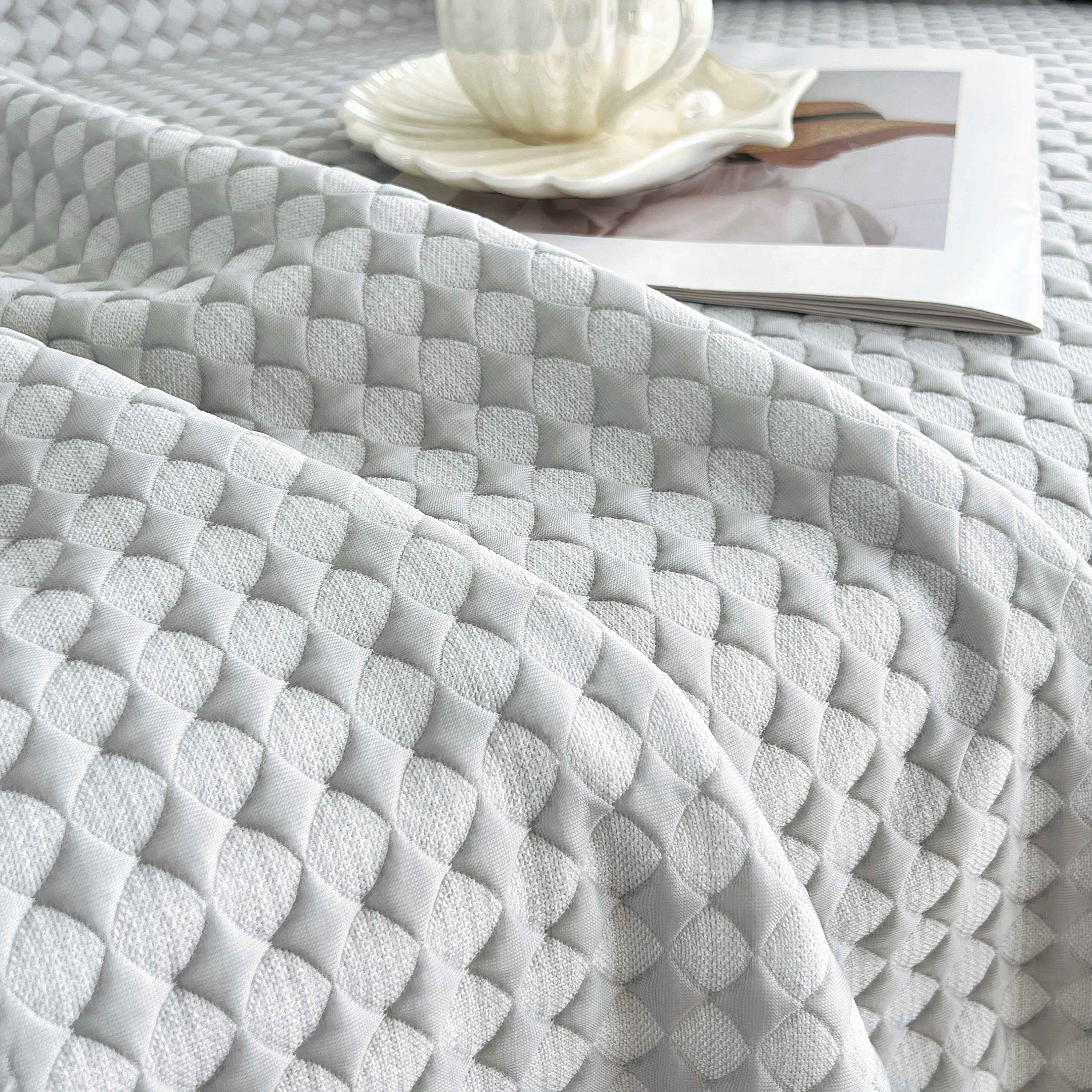Cooling Textured Sofa Cover Washable Soft Couch Throw Blanket for Summer & Pets