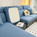 Vedic Chant Jacquard Fleece Fabric Stretch Cushion Cover, Non-Slip Furniture Protector for Kids, Chaise Lounge Cushion Covers