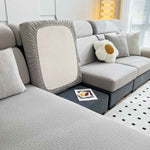 Vedic Chant Jacquard Fleece Fabric Stretch Cushion Cover, Non-Slip Furniture Protector for Kids, Chaise Lounge Cushion Covers