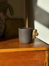 Handmade Stoneware Coffee Cup "Pumpernickel" with Gold Wing