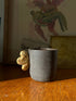 Handmade Stoneware Coffee Cup "Pumpernickel" with Gold Wing