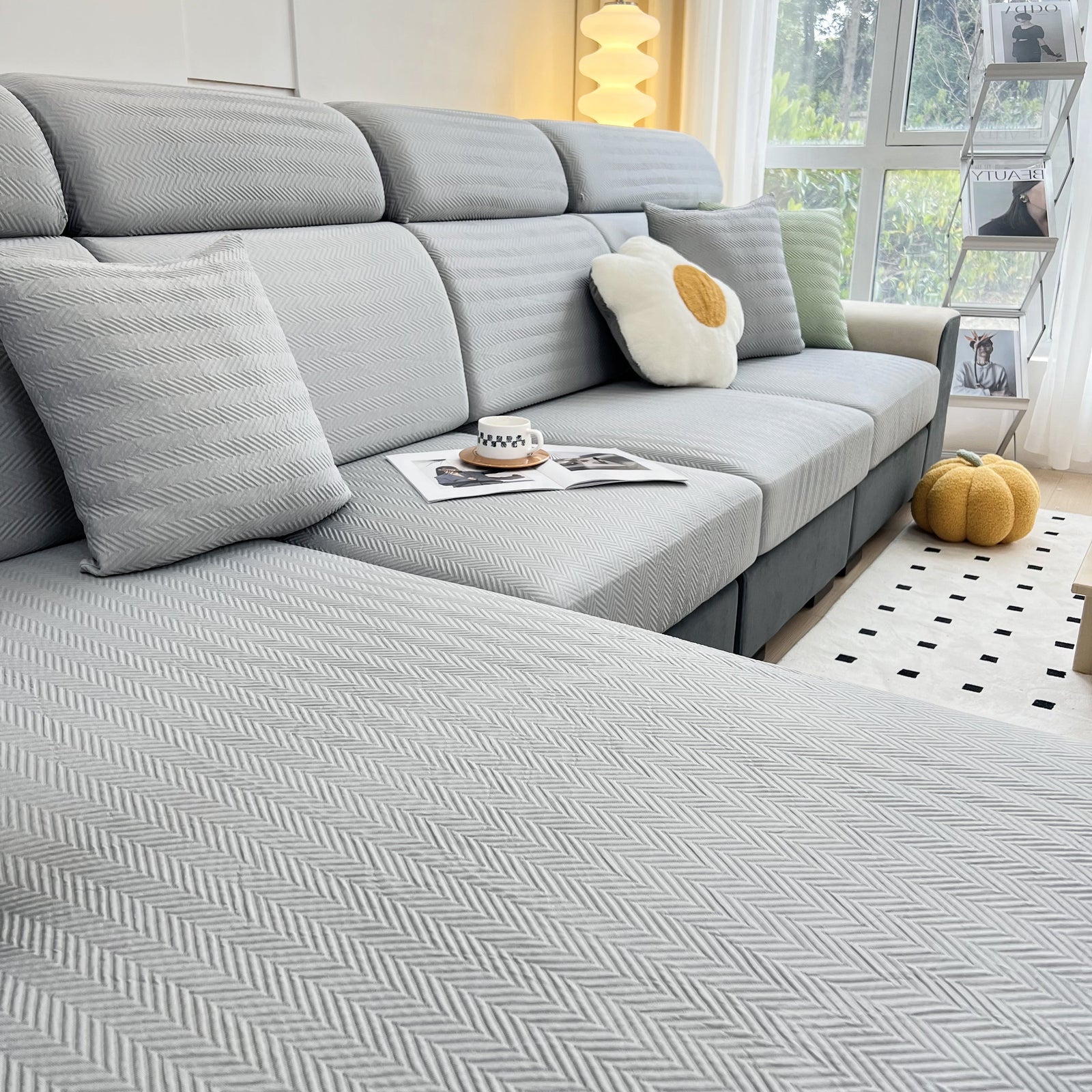 Cooling Stretchy Replacement Couch Cushion Covers for Sectional, Individual Couch Seat Cushion Covers