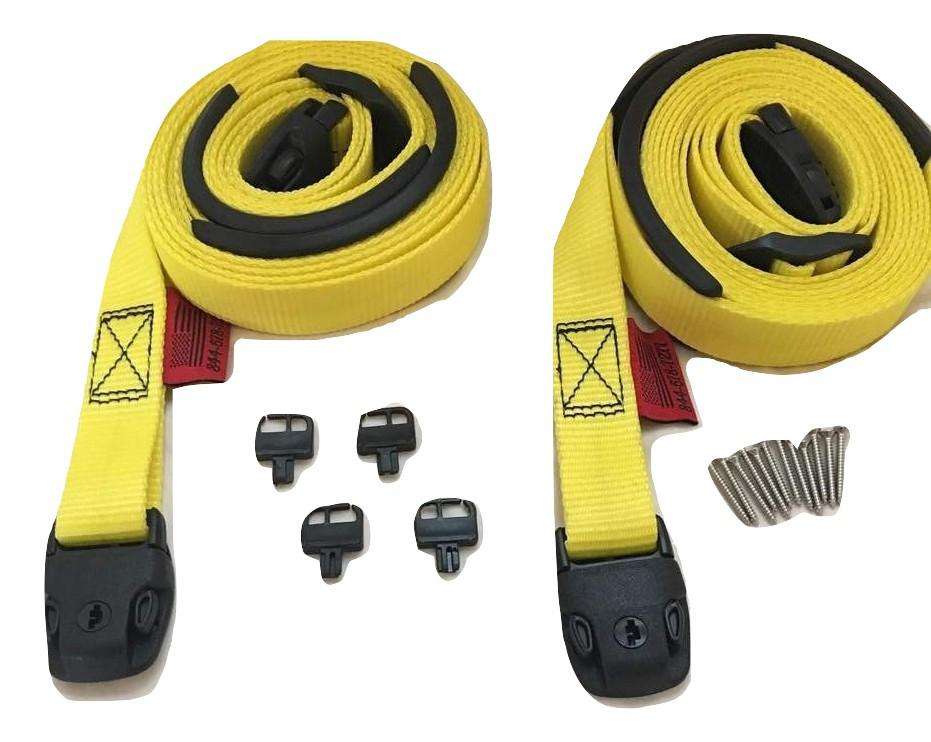 Yellow Standard Buckle Locks Spa Cover Hot Tub Wind Strap Complete Kit | SIZE OPTIONS