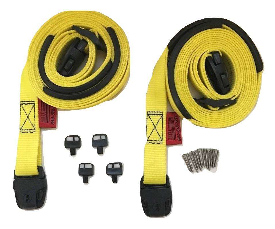 Yellow Standard Buckle Locks Spa Cover Hot Tub Wind Strap Complete Kit | SIZE OPTIONS