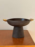 Stoneware Fruit Bowl "Pumpernickel" with Gold Leaves