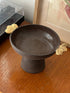 Stoneware Fruit Bowl "Pumpernickel" with Gold Leaves