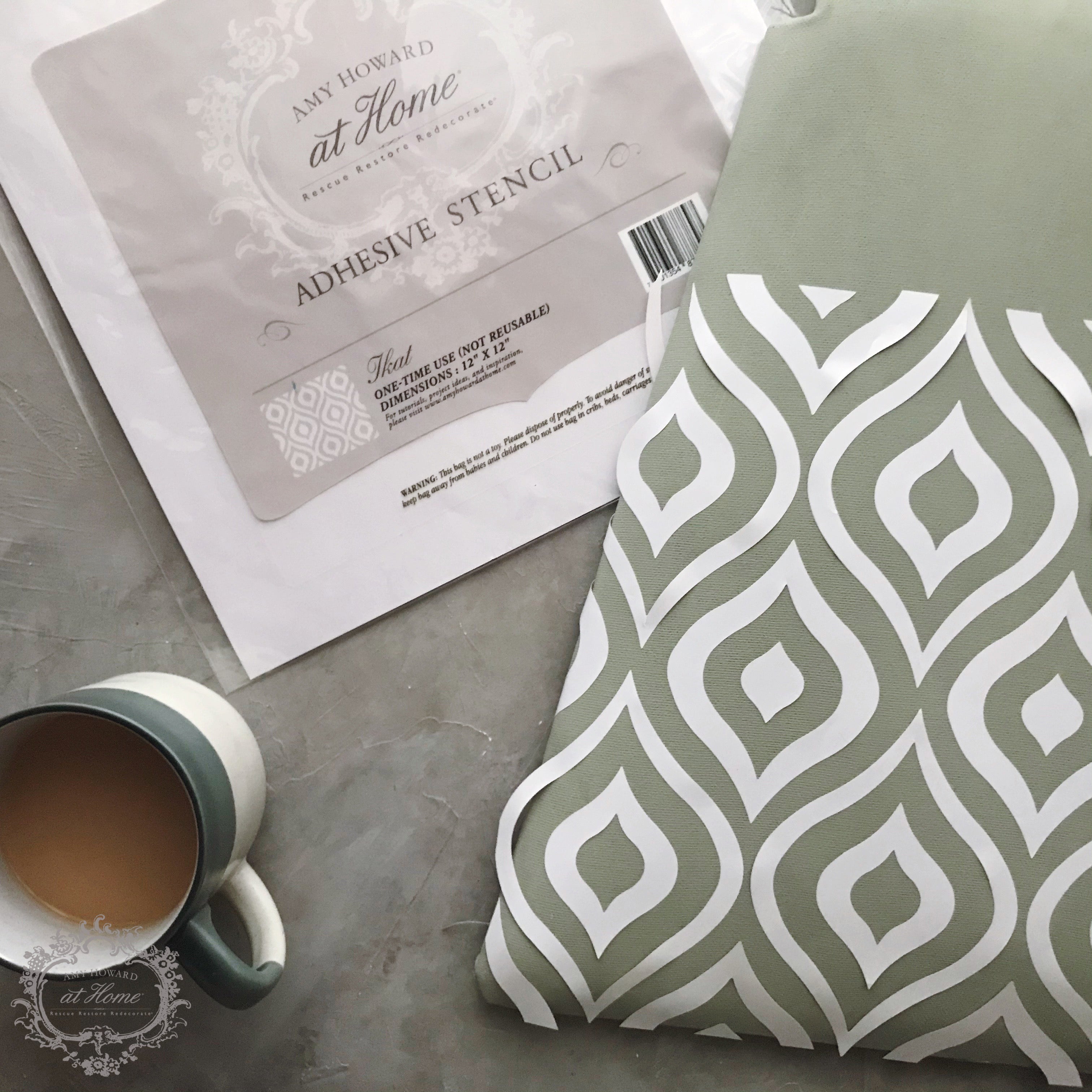 IKAT - Furniture Stencil 18x18 one time use