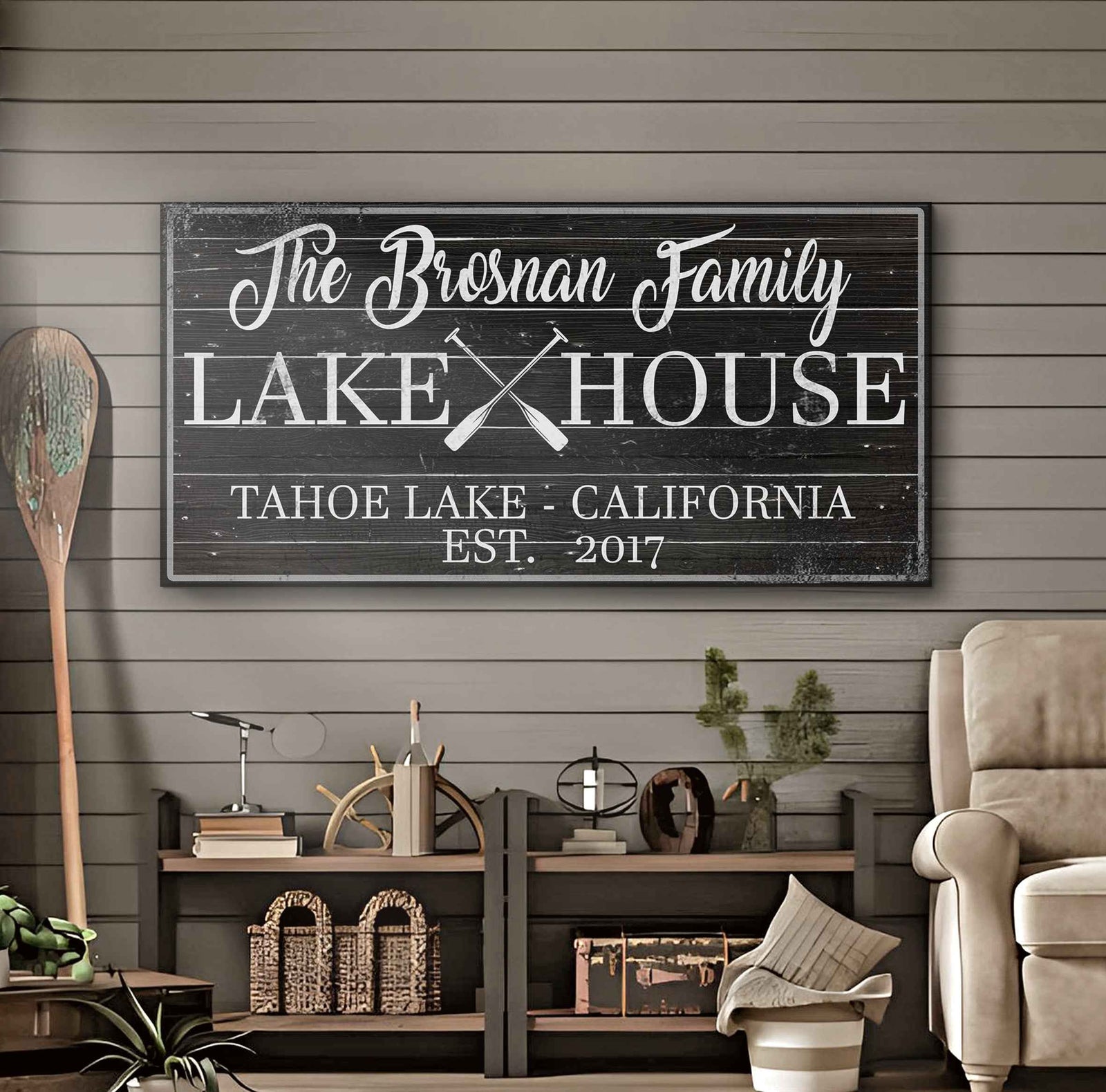 Family Lake House Paddle Sign II