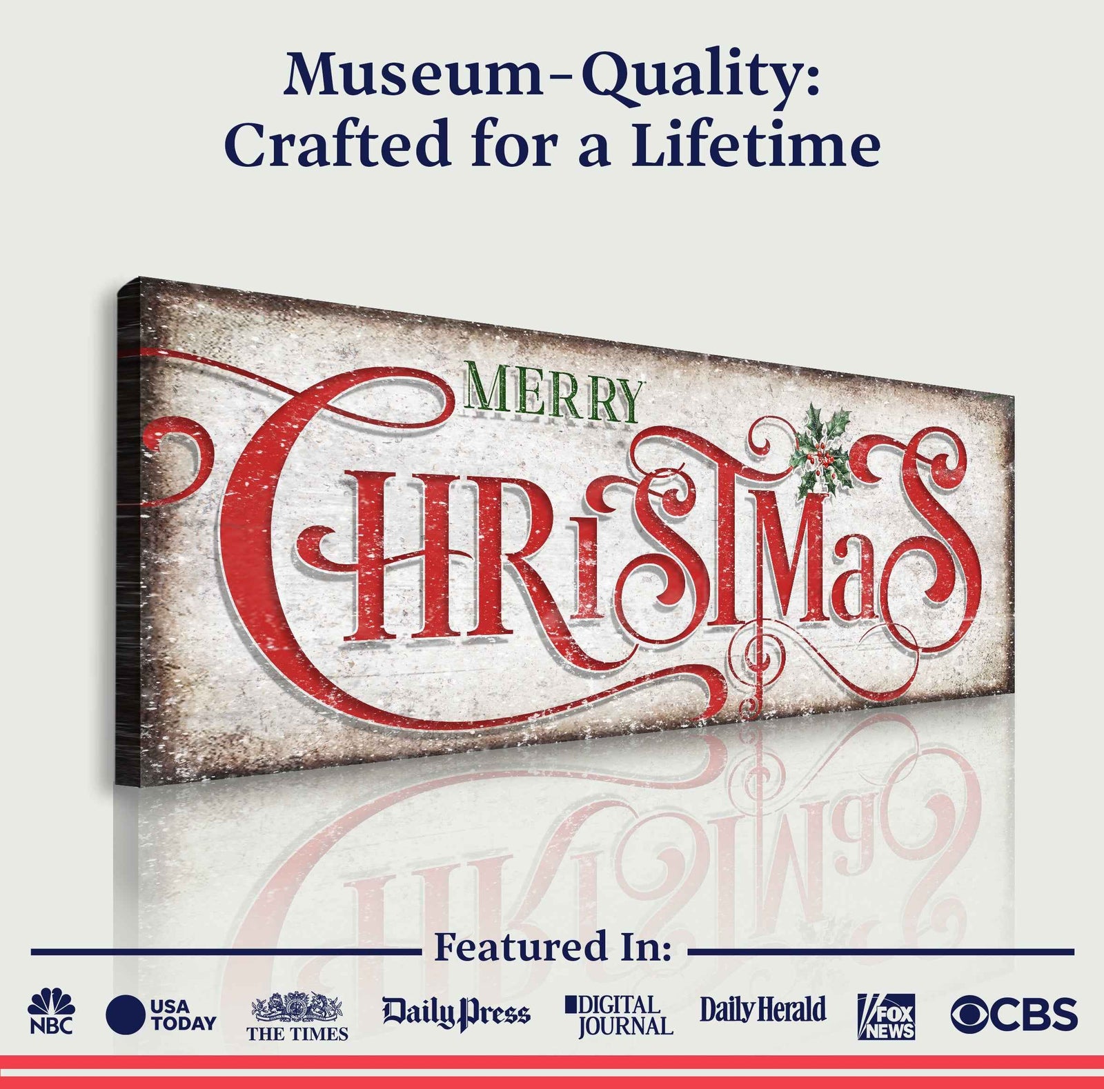 Vintage Merry Christmas Sign III
