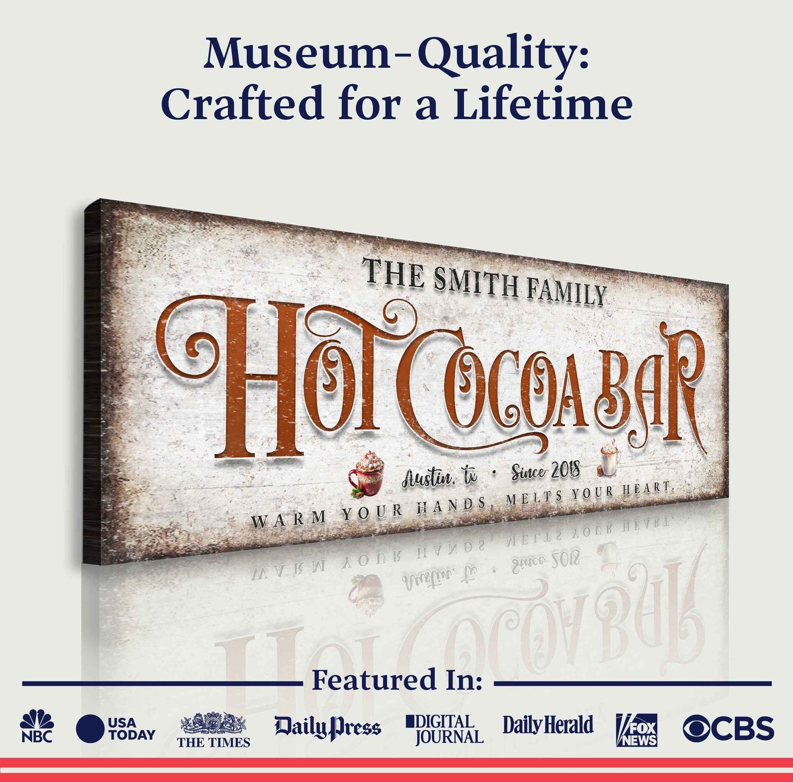 Hot Chocolate Christmas Bar Sign II