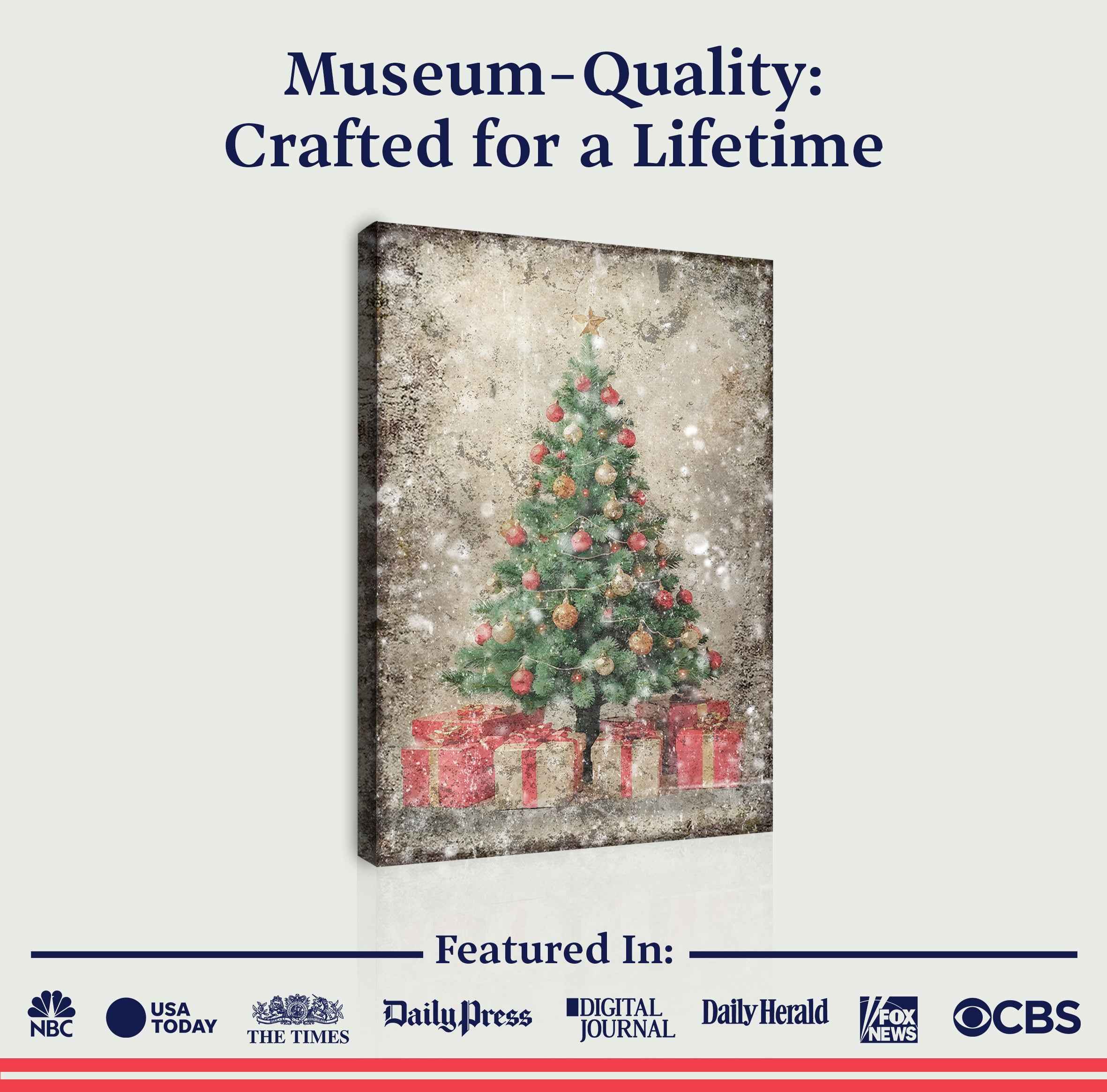 Vintage Christmas Tree With Gifts Wall Art III