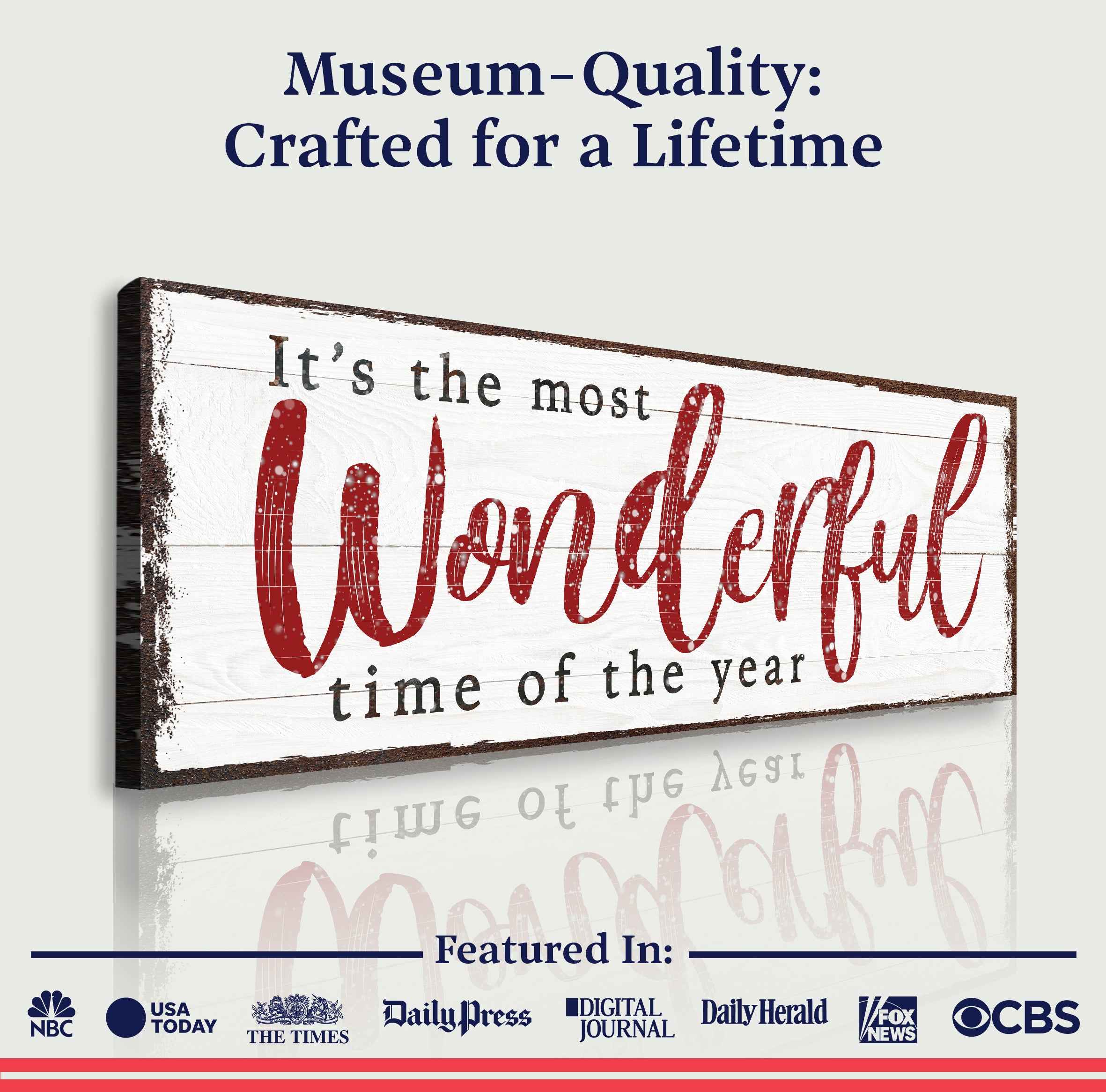 It's The Most Wonderful Time Of The Year Christmas Sign VI