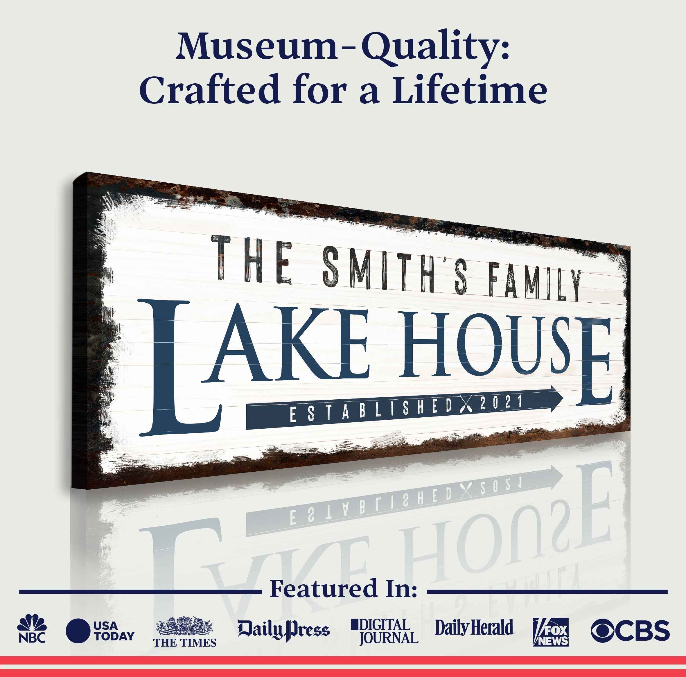 Family Lake House Arrow Sign