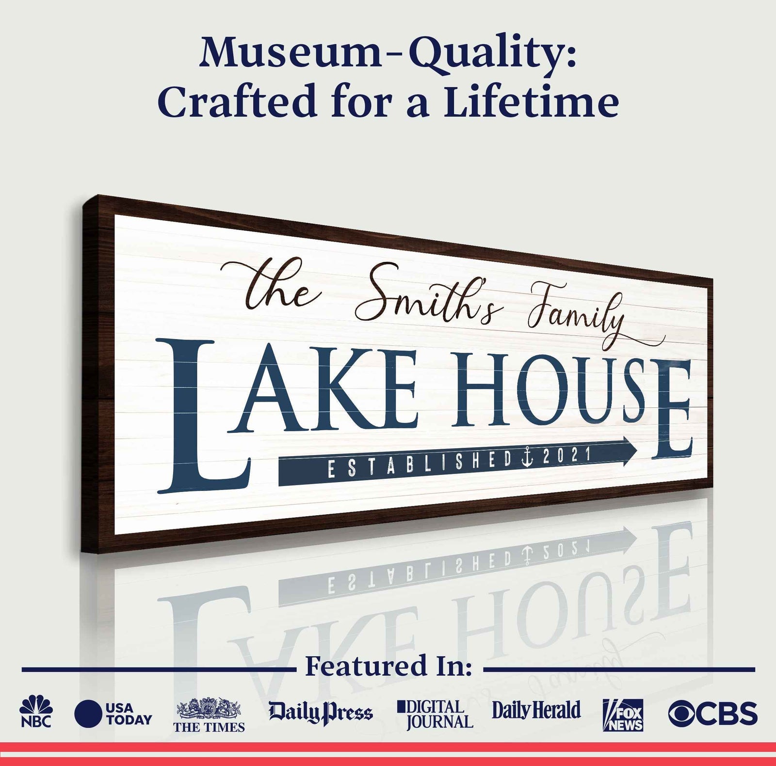 Family Lake House Arrow Sign III