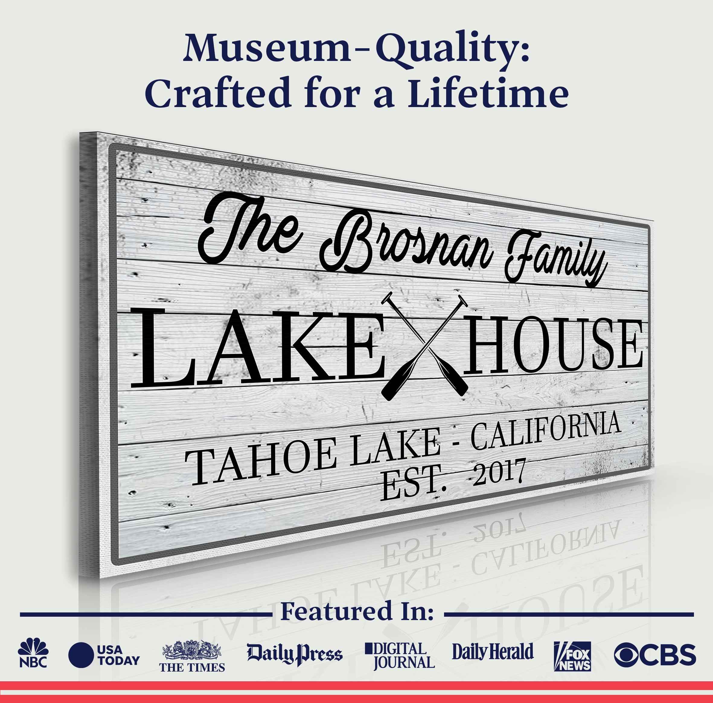 Family Lake House Paddle Sign