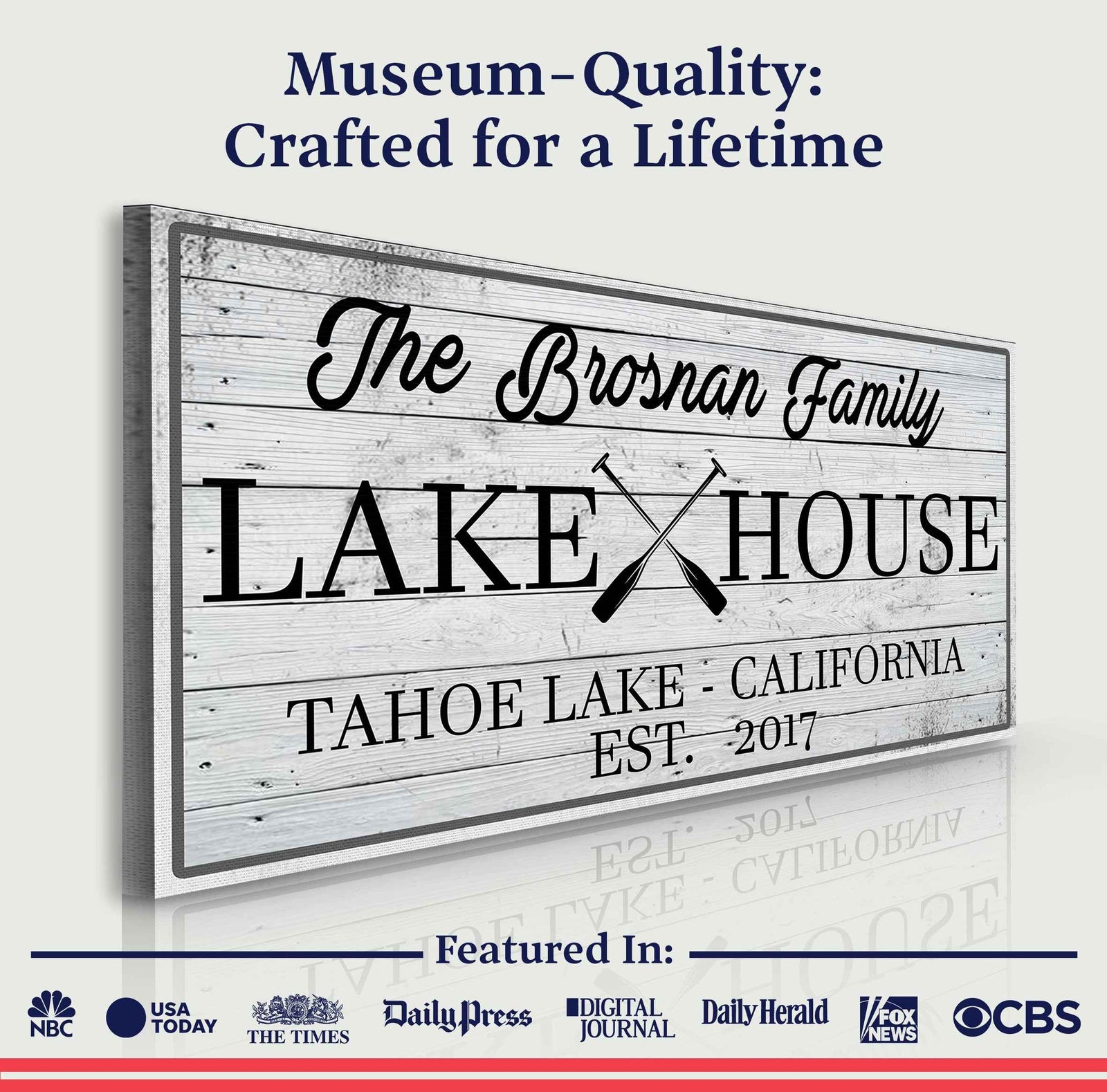 Family Lake House Paddle Sign