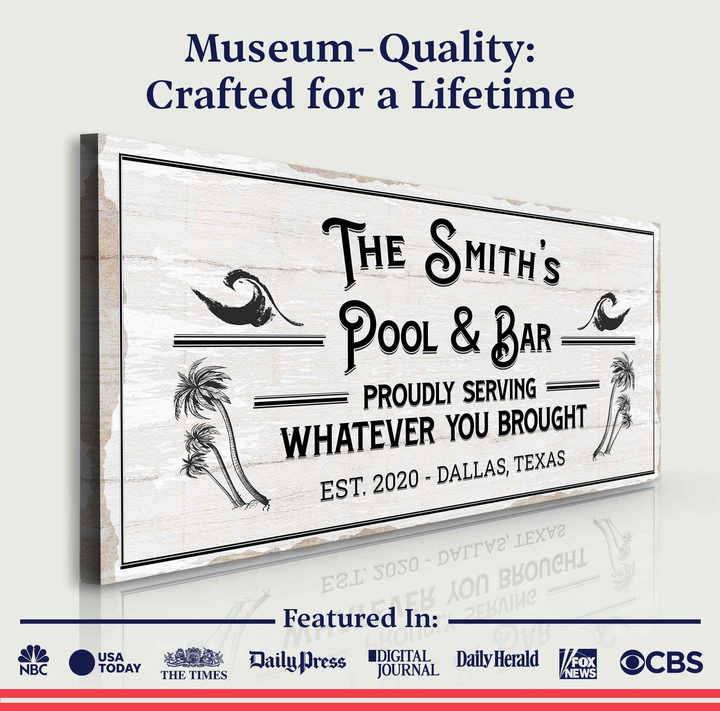 Personalized Rustic Pool And Bar Sign III