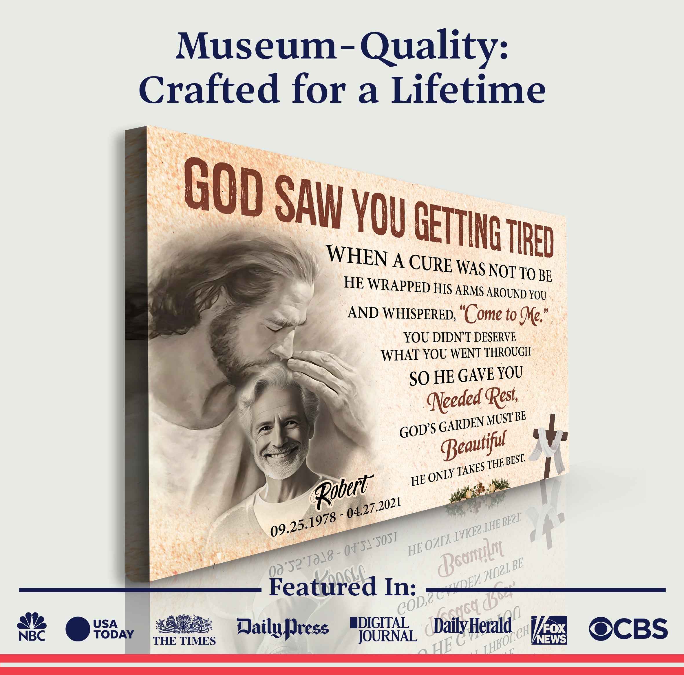 Personalized God Saw You Getting Tired Memorial Sign III