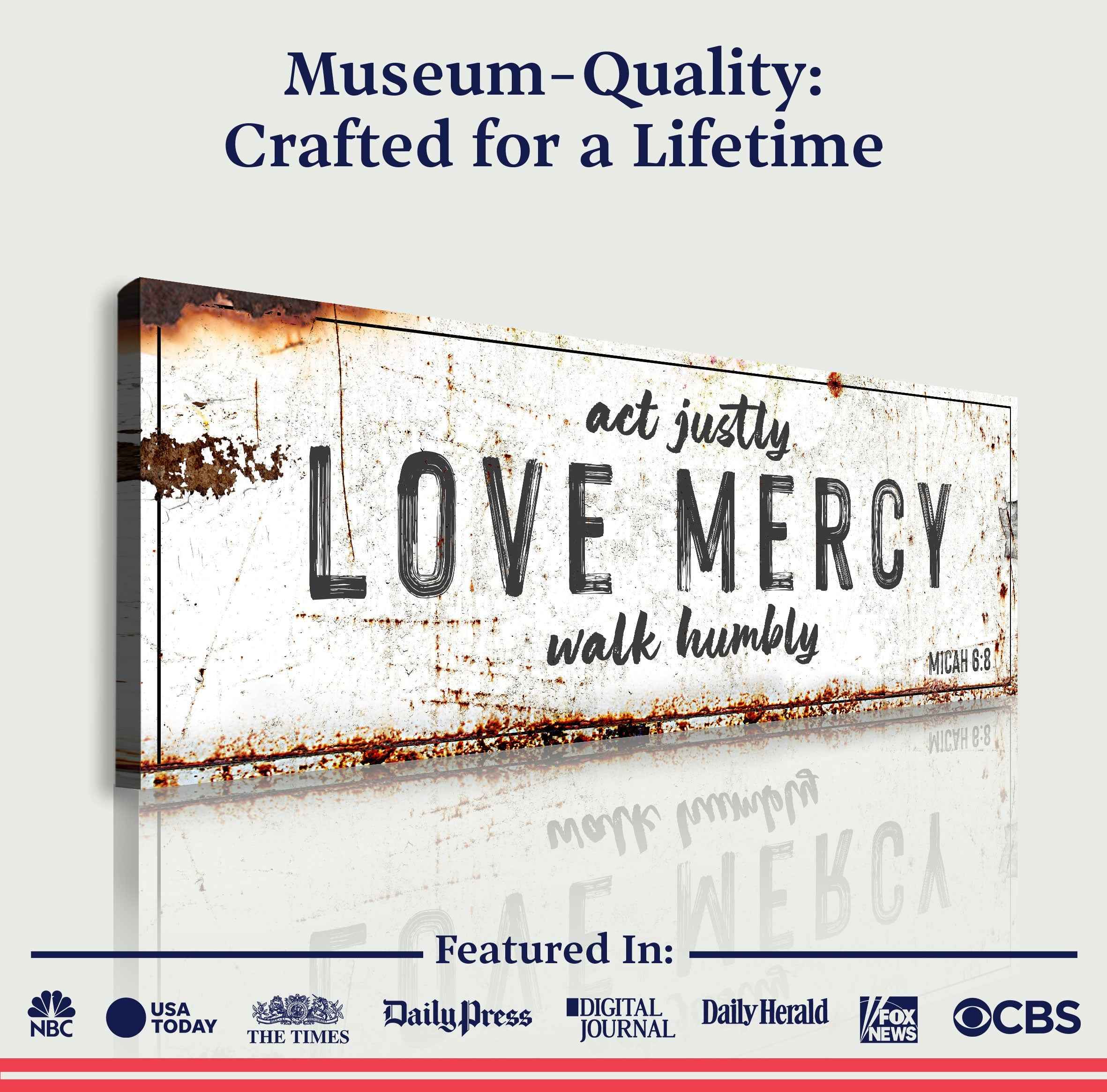 Act Justly Love Mercy Walk Humbly Faith Sign
