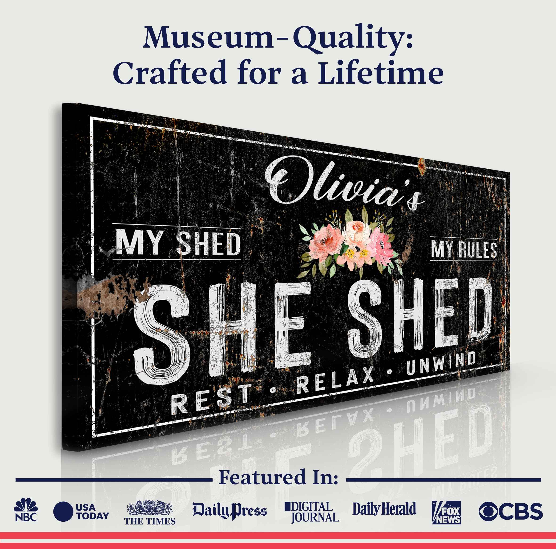 Personalized She Shed Sign IX