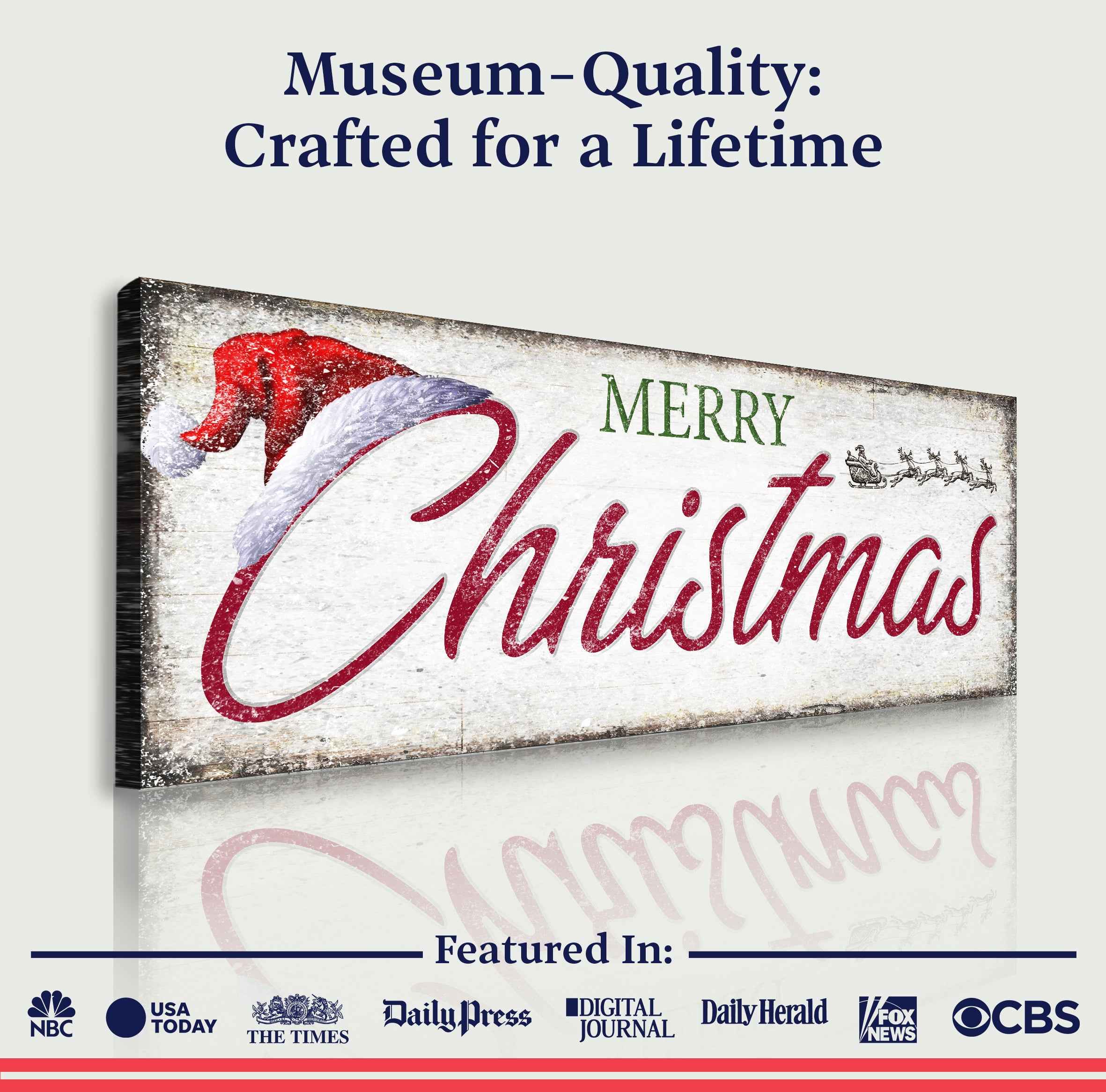 Vintage Merry Christmas Sign IV