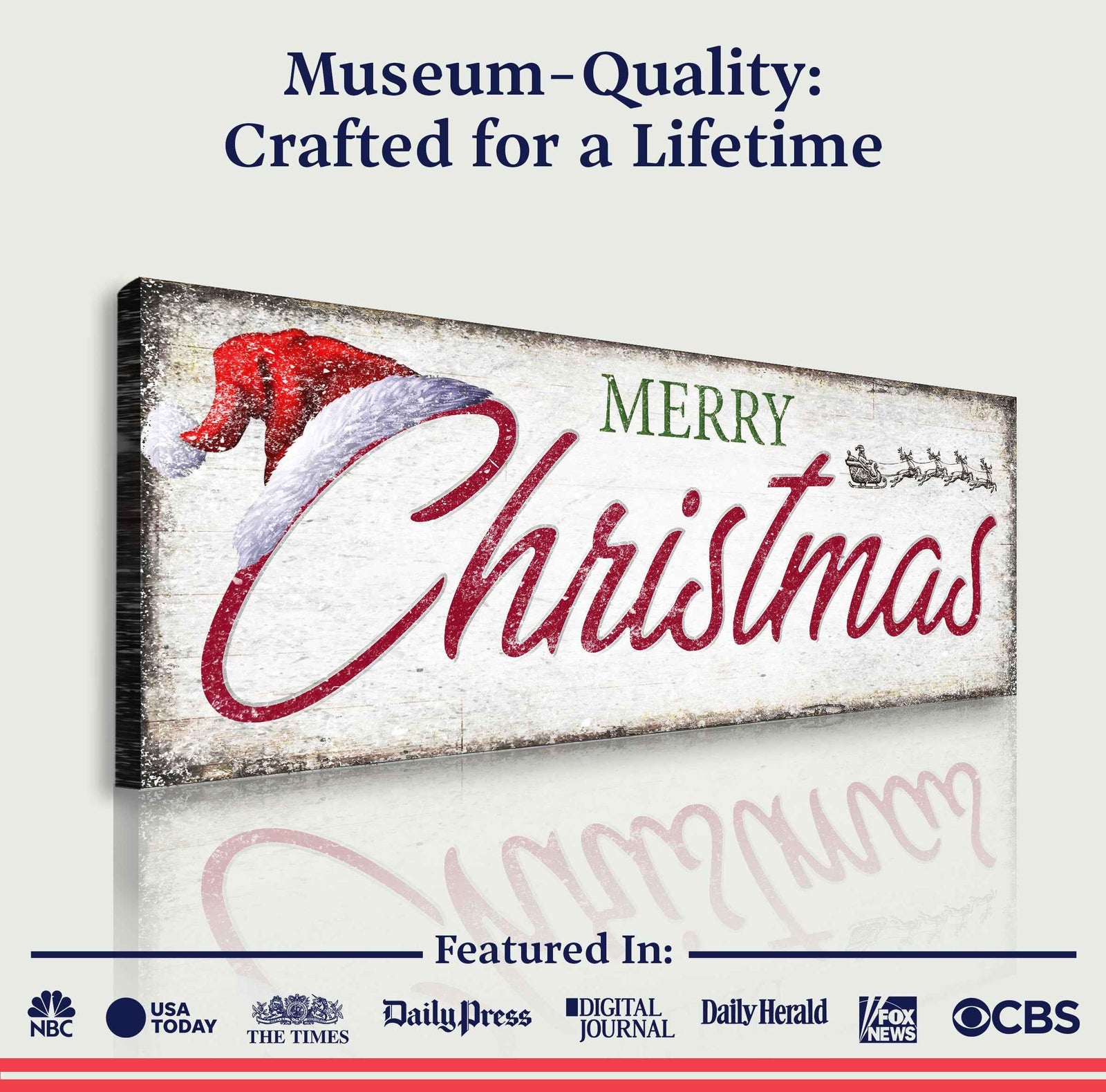 Vintage Merry Christmas Sign IV
