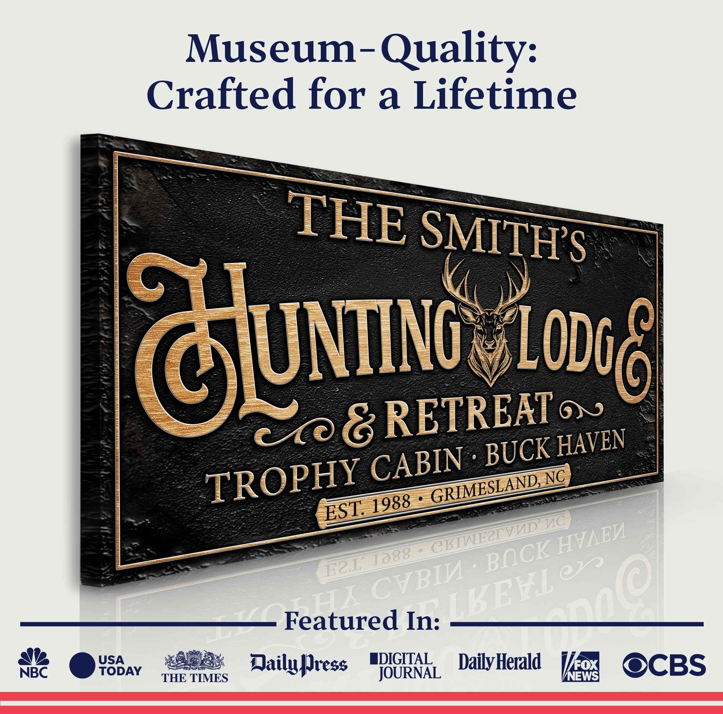 Family Hunting Lodge Retreat Sign