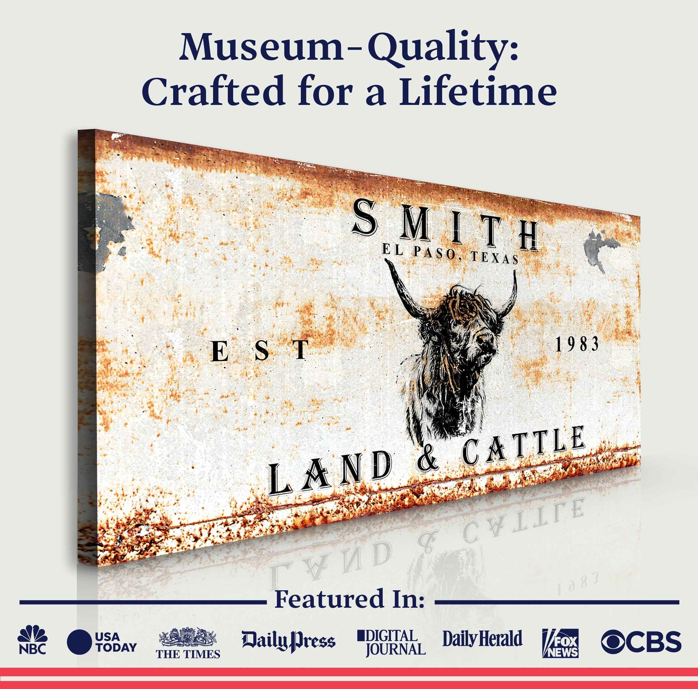 Land And Cattle Rustic Sign II