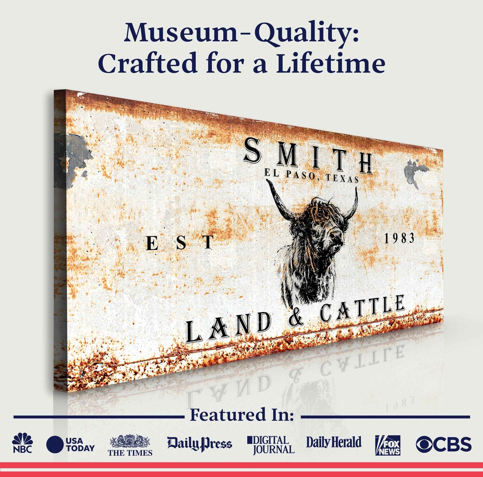 Land And Cattle Rustic Sign II