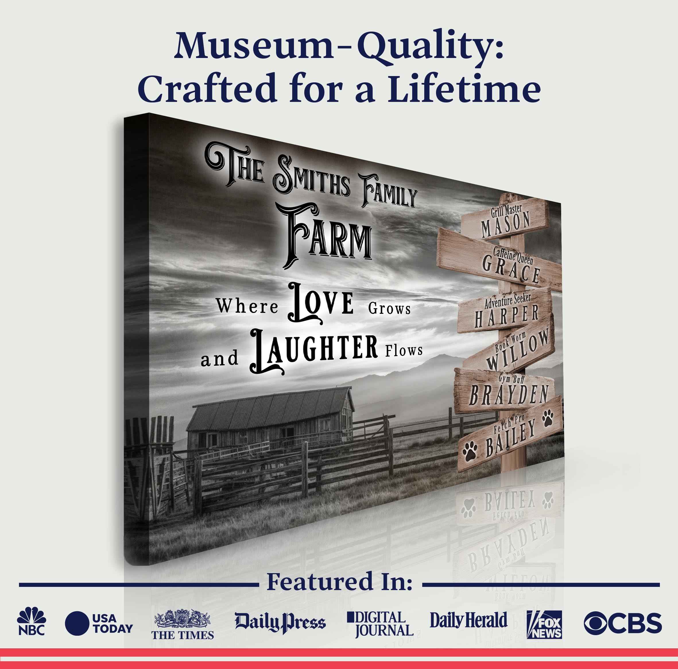 Where Love Grows And Laughter Flows Family Farm Names Sign