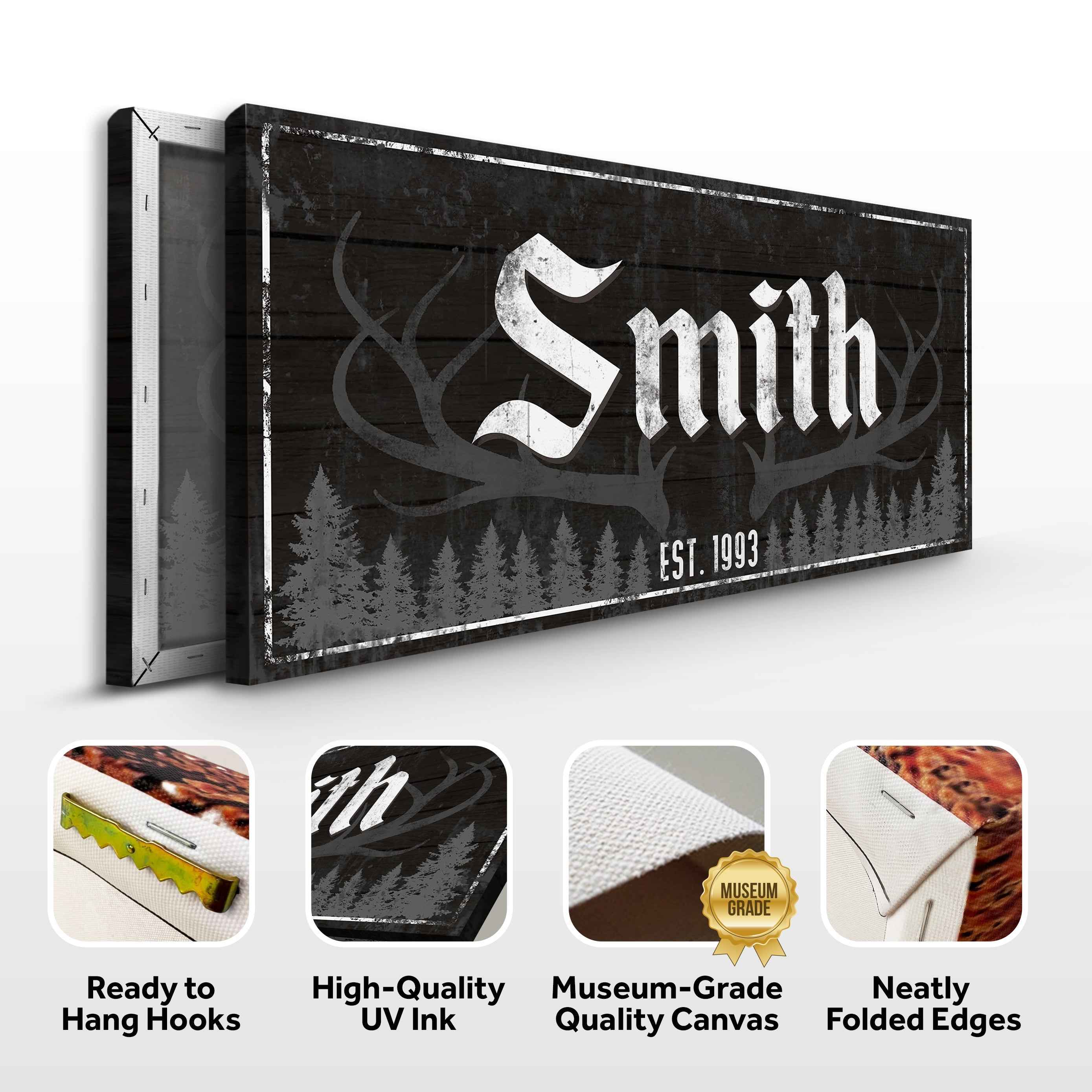 Rustic Family Antler Sign III