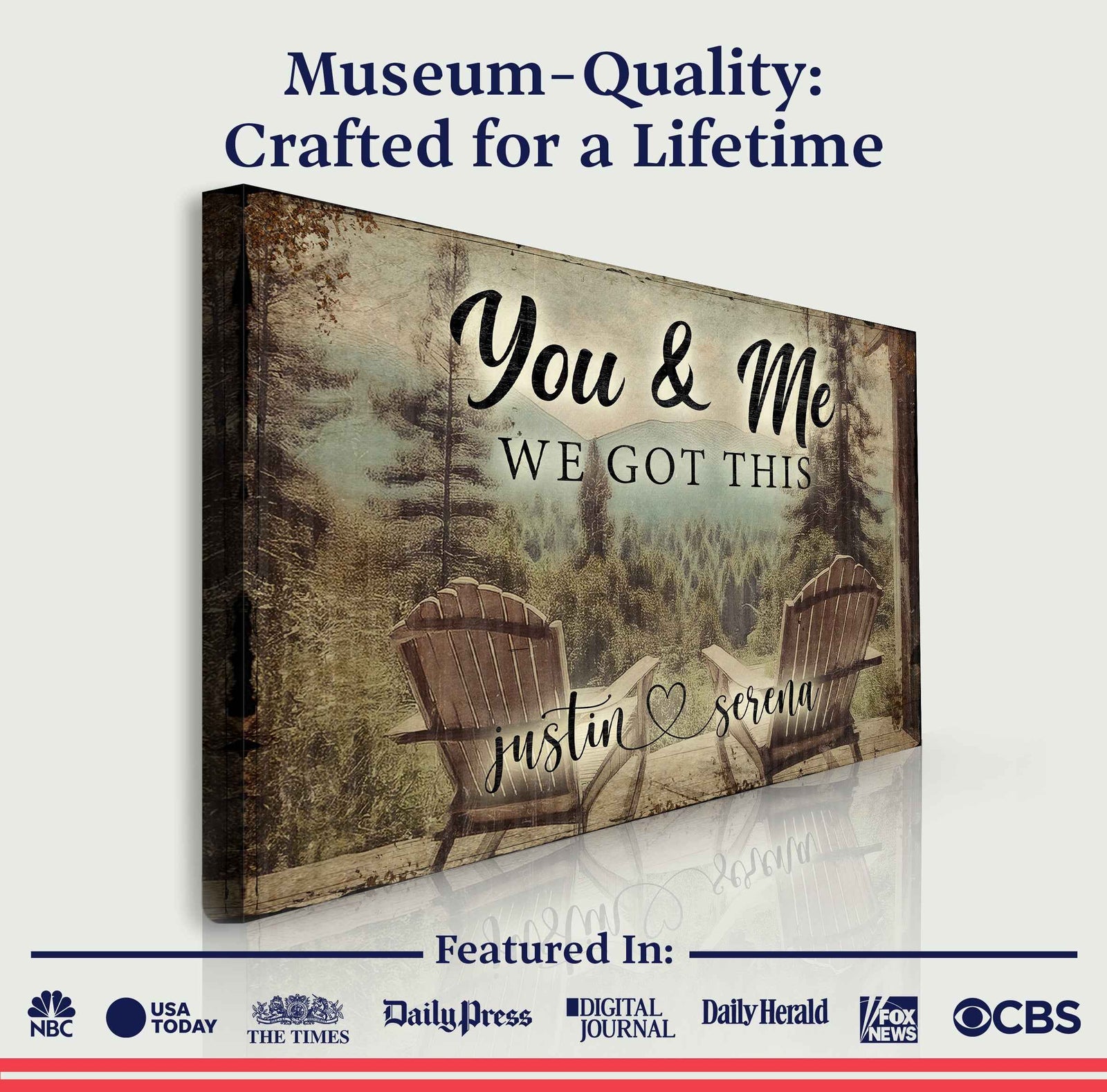 You And Me We Got This Signs | Couple Name Sign Wall Art | Couple Mountain Sign Decor | Personalized Housewarming Gift | Anniversary Gift (ETSY)