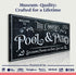 Personalized Pool Sign Black and White