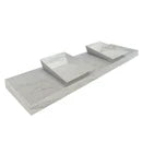 Imperial White Marble Double Sink Above Vanity Wall-mount Bathroom Sink (W)21" (L)80" (H)8"